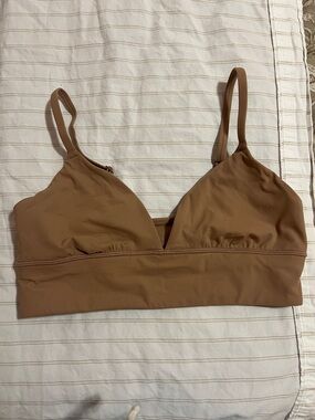 SKIMS Wireless Triangle Bralette in Chestnut Brown